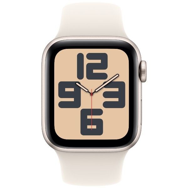 שעון חכם 40 מ"מ Apple Watch SE GPS 40mm Starlight Aluminium Case with Starlight Sport Band M/L אפל צבע לבן