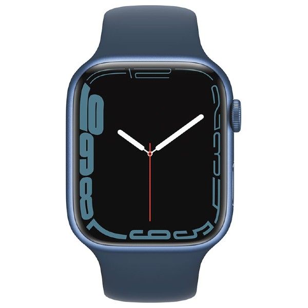 שעון חכם GPS, 45mm דגם Apple Watch Series 7 אפל Aluminium Case with Blue Sport Band