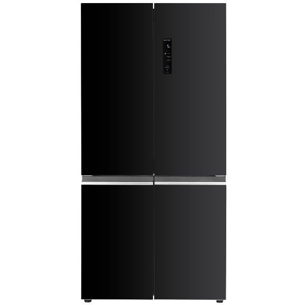 מקרר 4 דלתות מקפיא תחתון 600 ליטר דגם AMCOR HR4628GB אמקור זכוכית שחורה