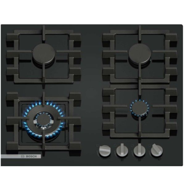 כיריים גז 4 להבות 60 ס"מ דגם PNK6B6K40Y בוש BOSCH זכוכית שחורה