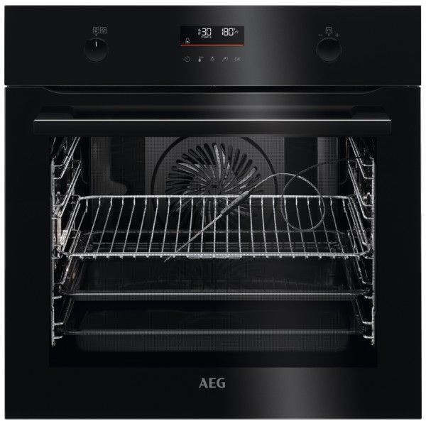 תנור בנוי פירוליטי 71 ליטר דגם AEG BPE255636B זכוכית שחורה