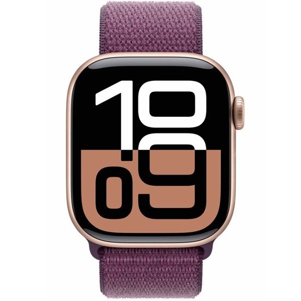 שעון חכם אפל Apple Watch Series 10 GPS 42mm Rose Gold Aluminium Case with Plum Sport Loop