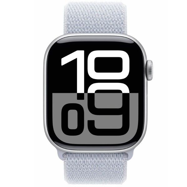 שעון חכם אפל Apple Watch Series 10 GPS + Cellular 42mm Silver Aluminium Case with Blue Cloud Sport Loop